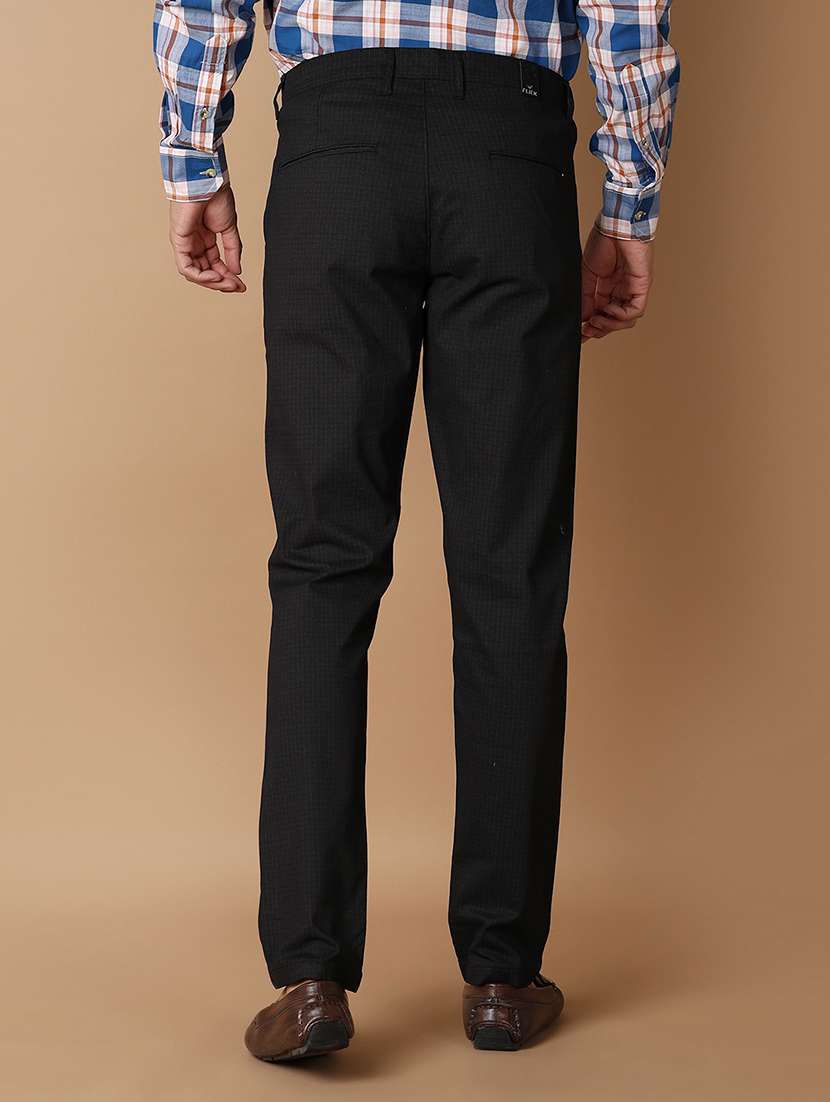 men checkered regular fit chinos casual trouser - 21332055 -  Standard Image - 3