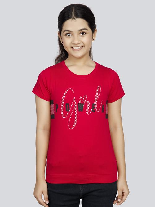 girls round neck short sleeves tees - 21332285 - Standard Image - 0