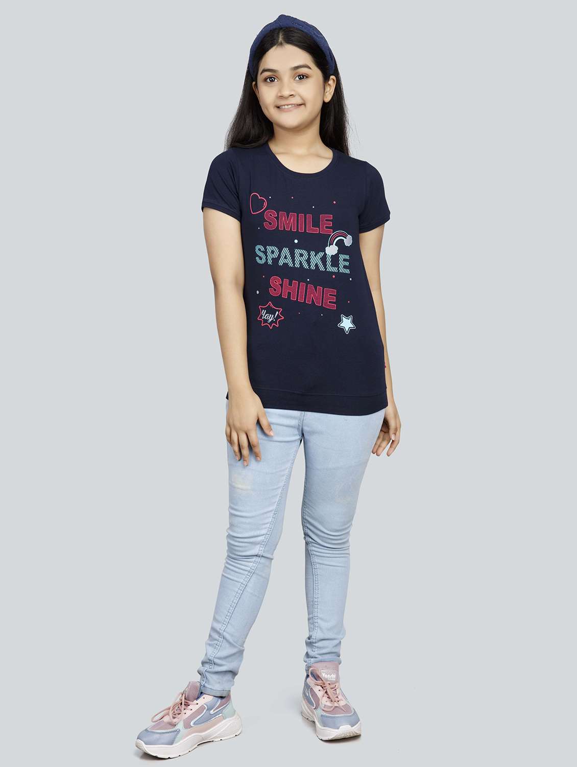 girls round neck short sleeves tees - 21332288 - Standard Image - 3