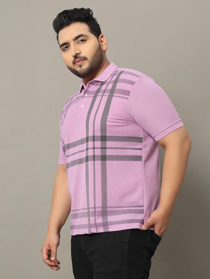 men polo neck front printed plus size t-shirt - 21332469 -  Zoom Image - 0