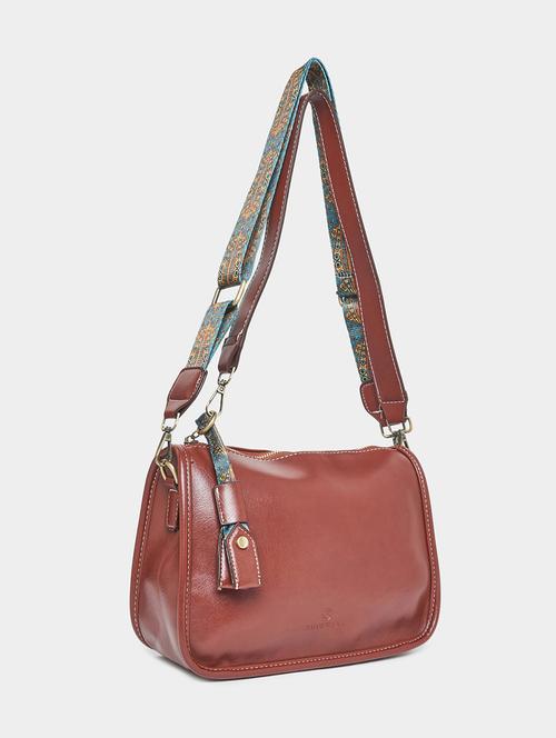 women brown leatherette sling bag - 21332535 -  Standard Image - 0