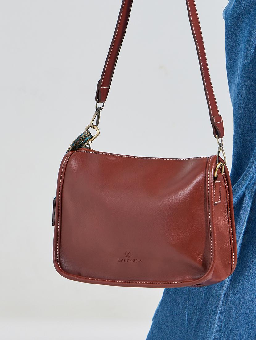 women brown leatherette sling bag - 21332535 - Standard Image - 5