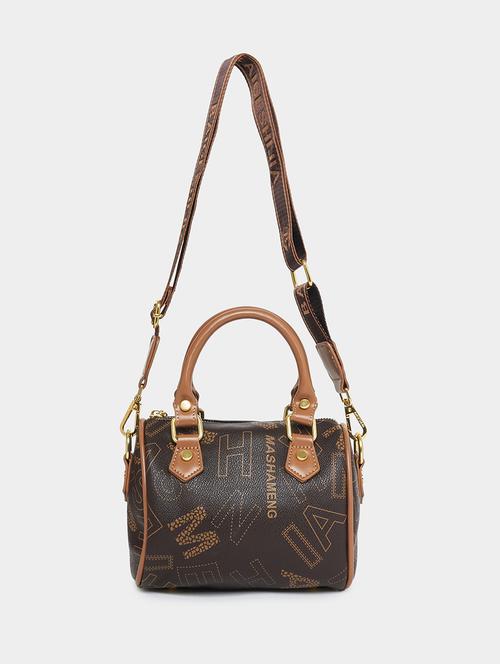 brown leatherette handbag - 21332537 -  Standard Image - 0