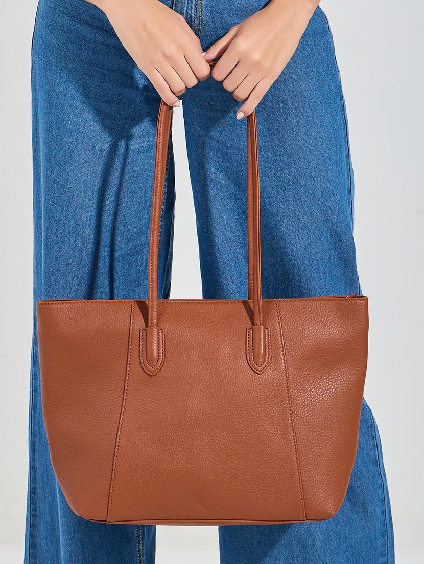 women brown leatherette handbag - 21332538 - Standard Image - 3