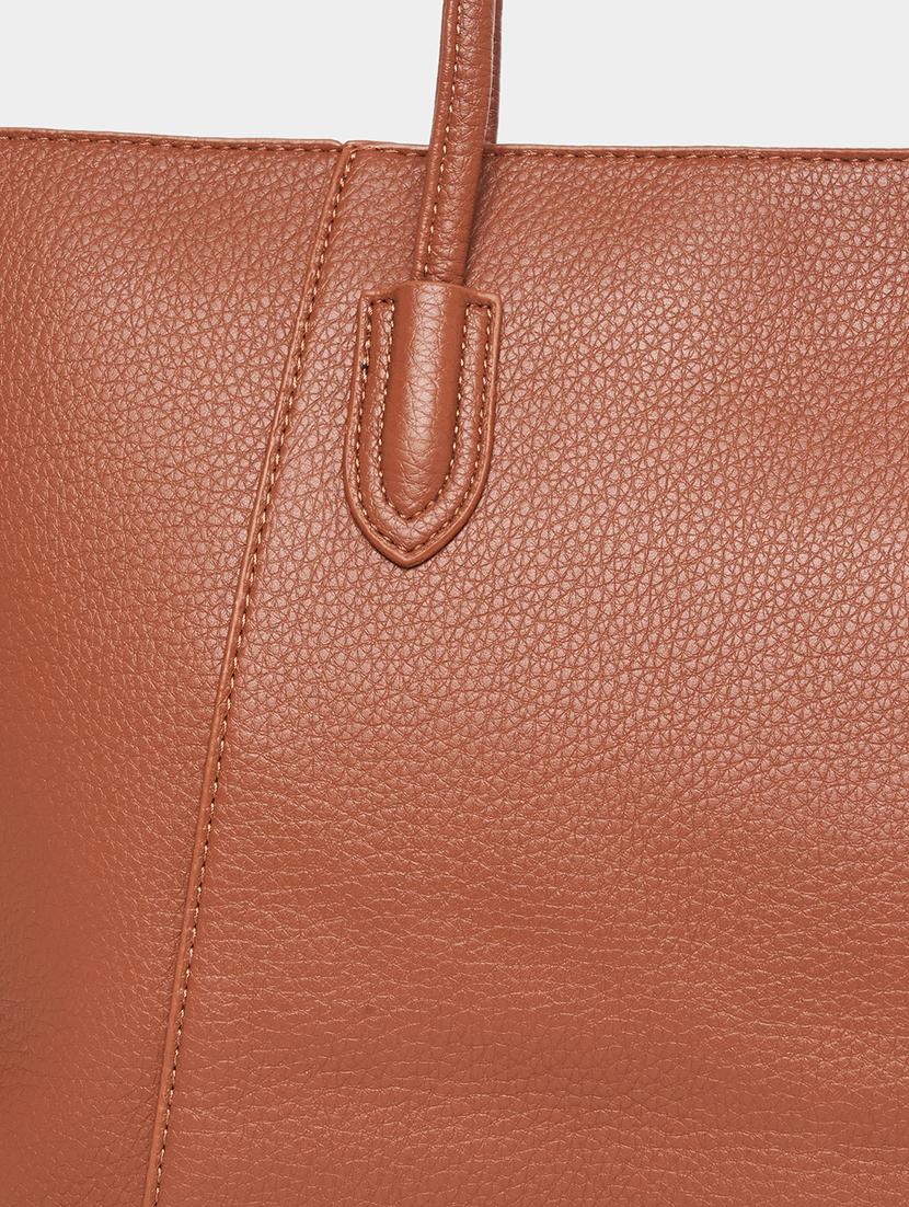 women brown leatherette handbag - 21332538 - Standard Image - 5