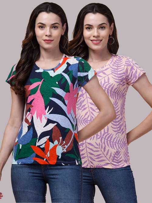 women multi colored pack of 2 t-shirts - 21333234 -  Standard Image - 0