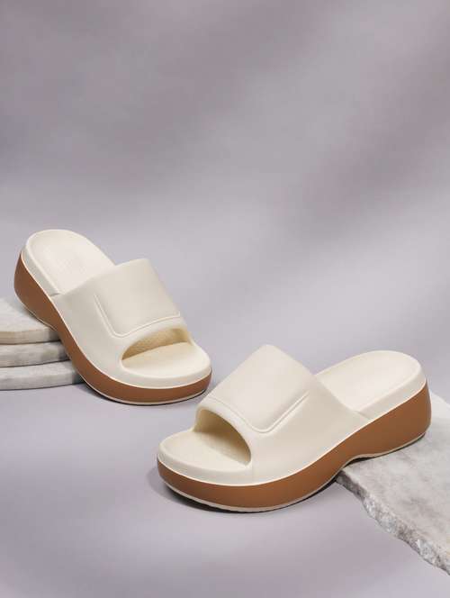 women solid slip on slides - 21333268 - Standard Image - 0