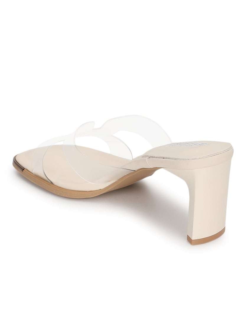 beige pu slip on sandals - 21333273 -  Standard Image - 3