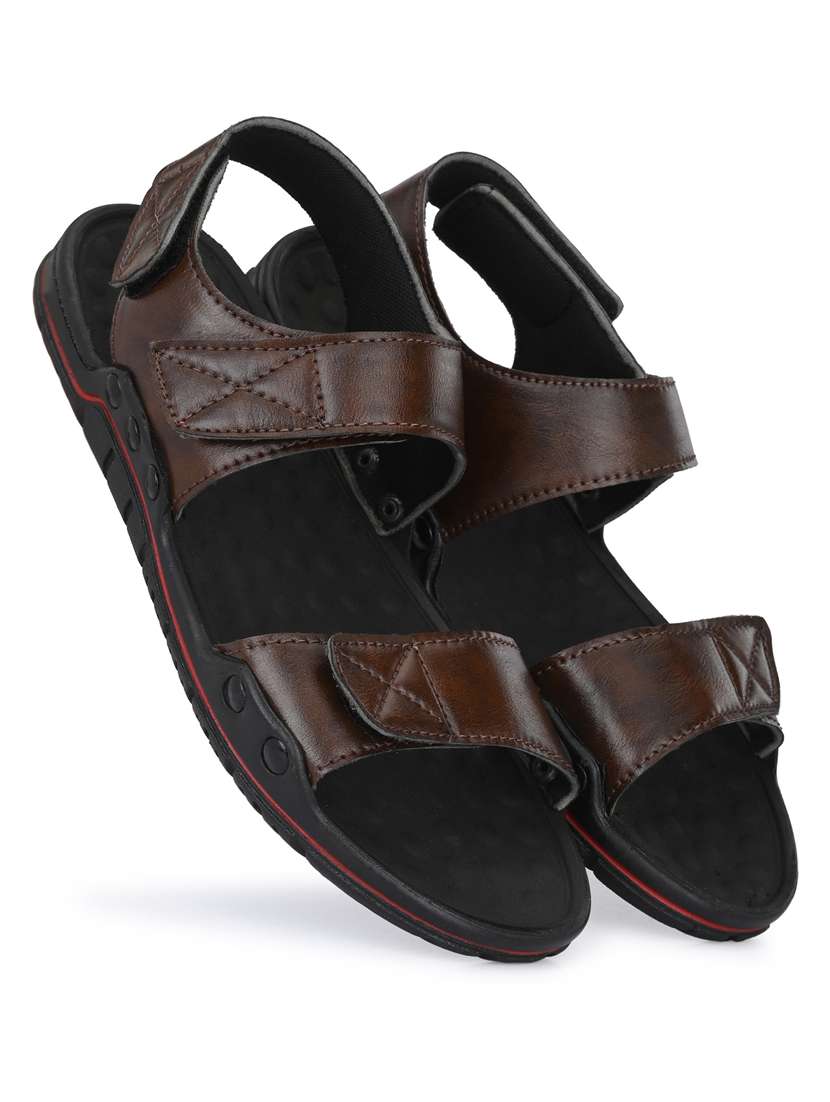 men brown back strap sandal - 21333323 -  Standard Image - 3