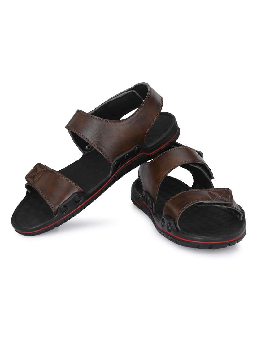 men brown back strap sandal - 21333323 -  Standard Image - 5