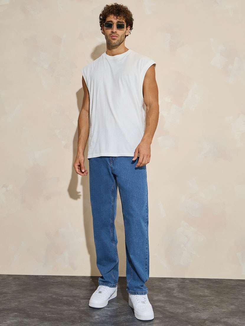 men solid mid rise straight fit jean - 21333394 -  Standard Image - 3