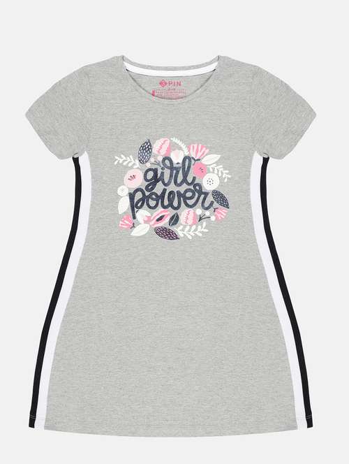 Kids Grey Cotton Frock