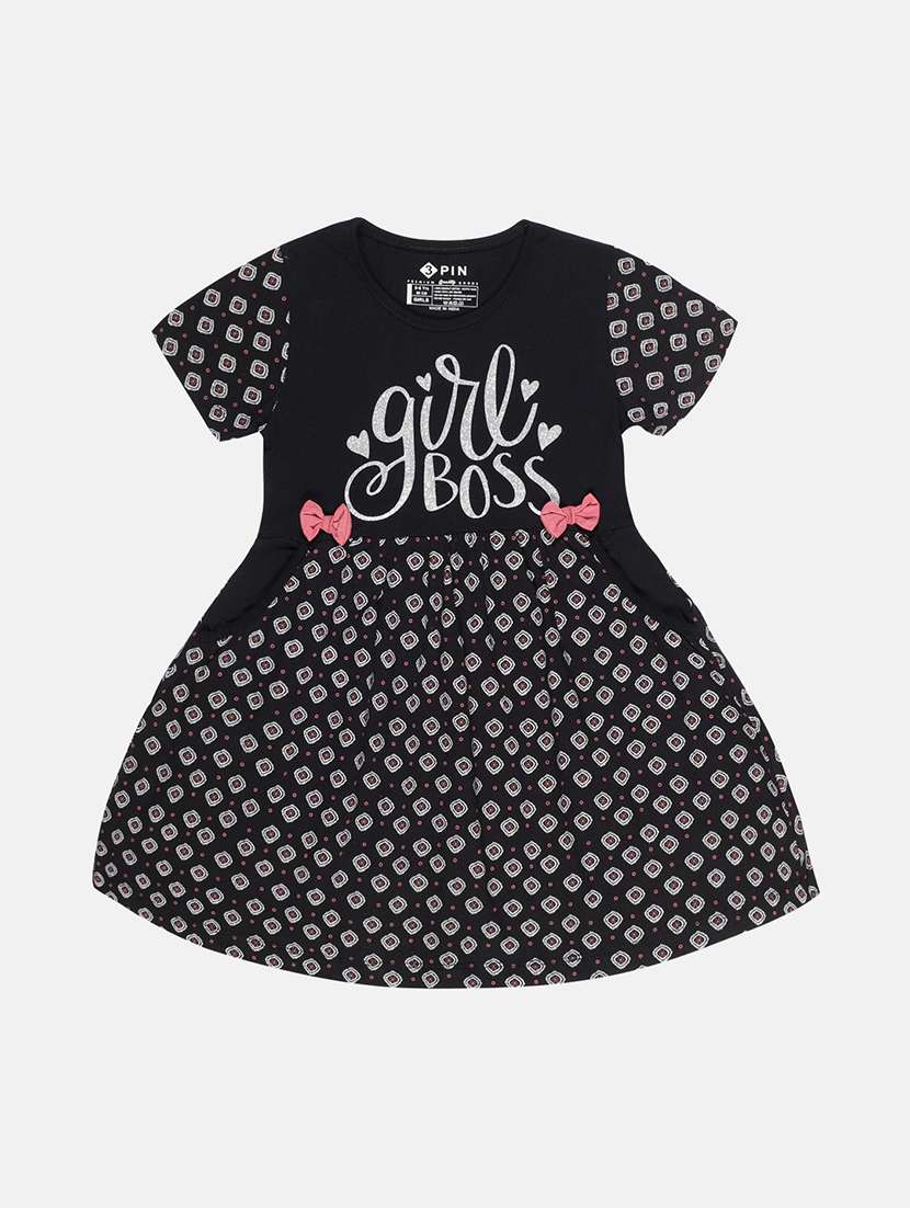 girls black cotton frock - 21333553 -  Standard Image - 3