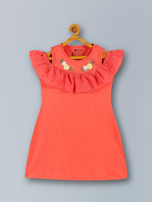 kids coral cotton frock - 21333562 - Standard Image - 0