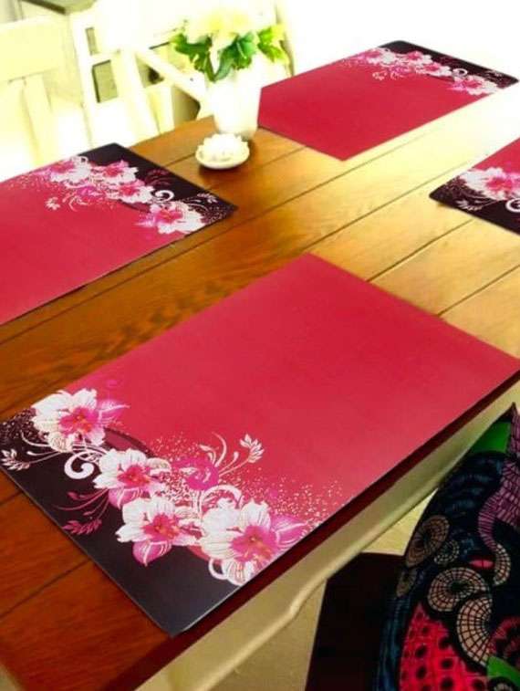 printed placemats for dining table and kitchen