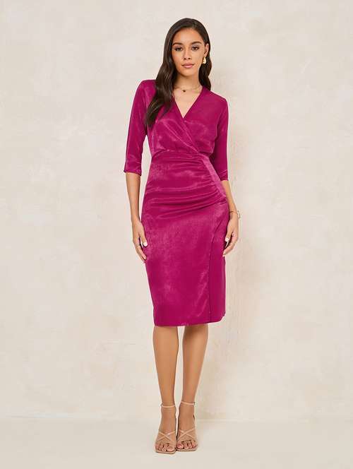 women pink polyester sheath dress - 21334279 -  Standard Image - 0