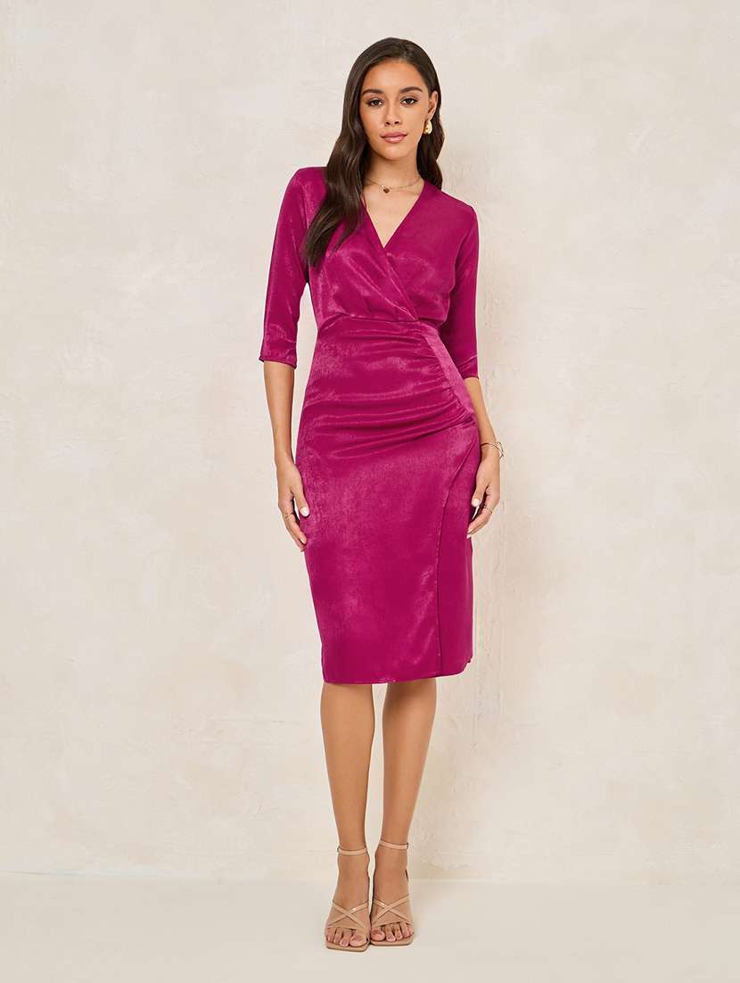 women pink polyester sheath dress - 21334279 -  Zoom Image - 0