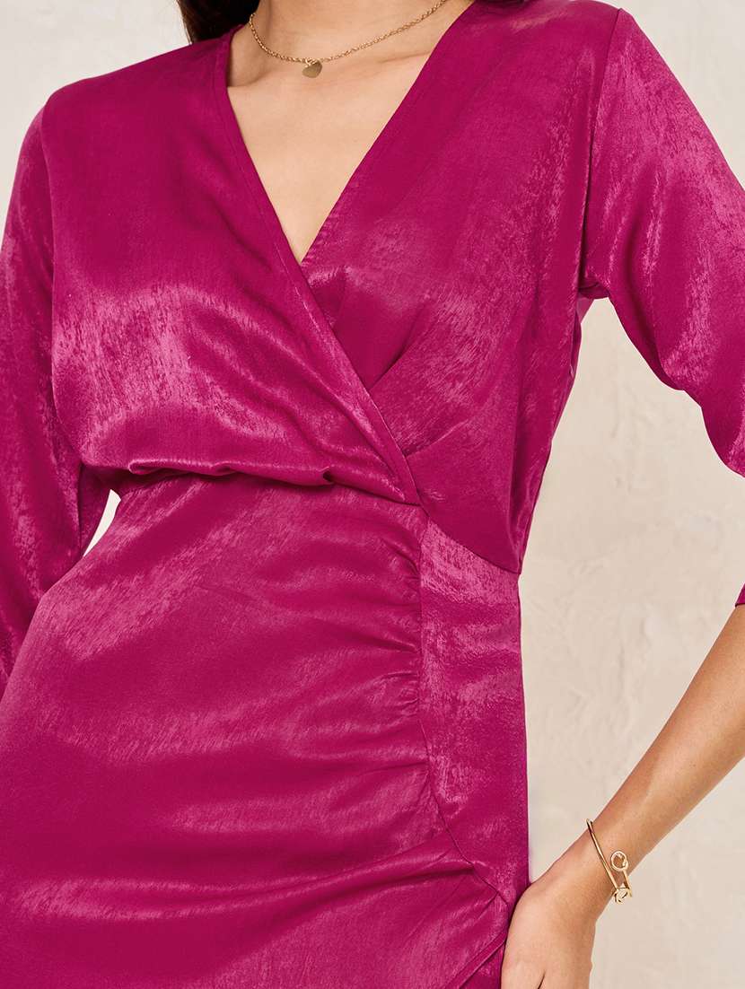 women pink polyester sheath dress - 21334279 - Standard Image - 3