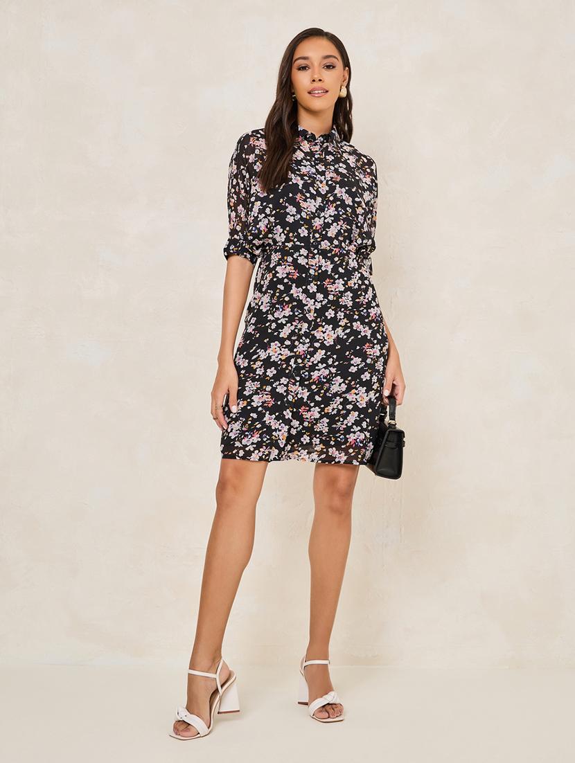 women black polyester shirt dress - 21334316 - Zoom Image - 0