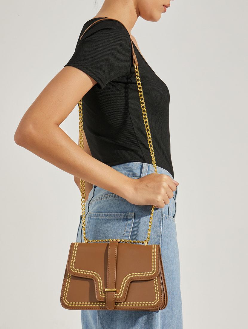brown leatherette (pu) sling bag - 21334339 - Standard Image - 5