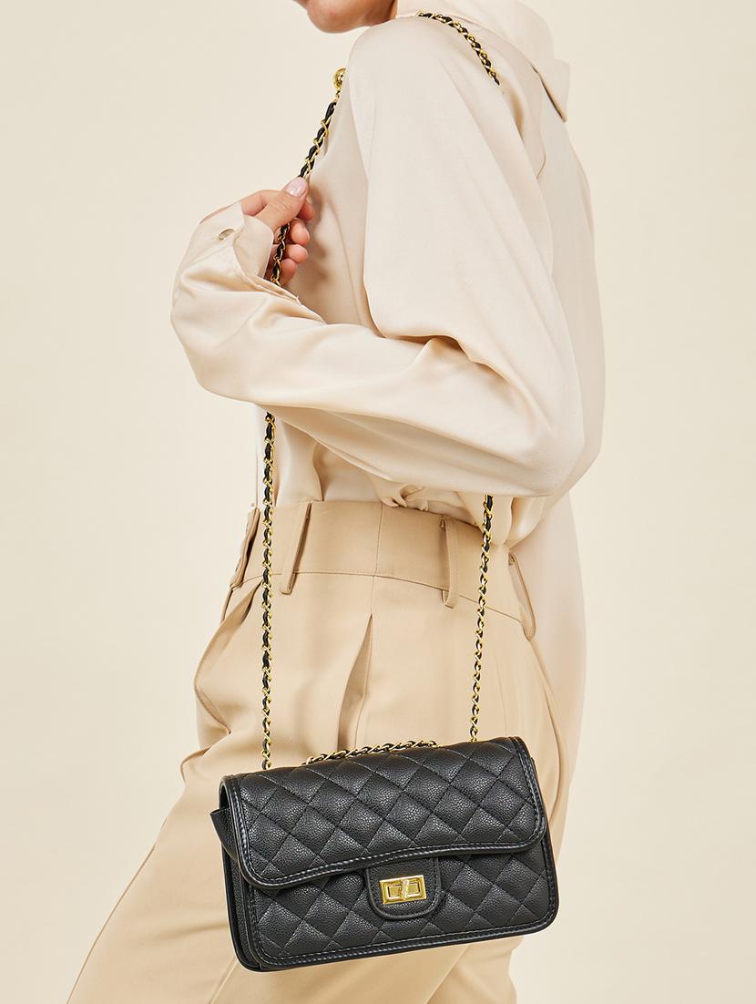 women black leatherette handbag - 21334341 - Standard Image - 5