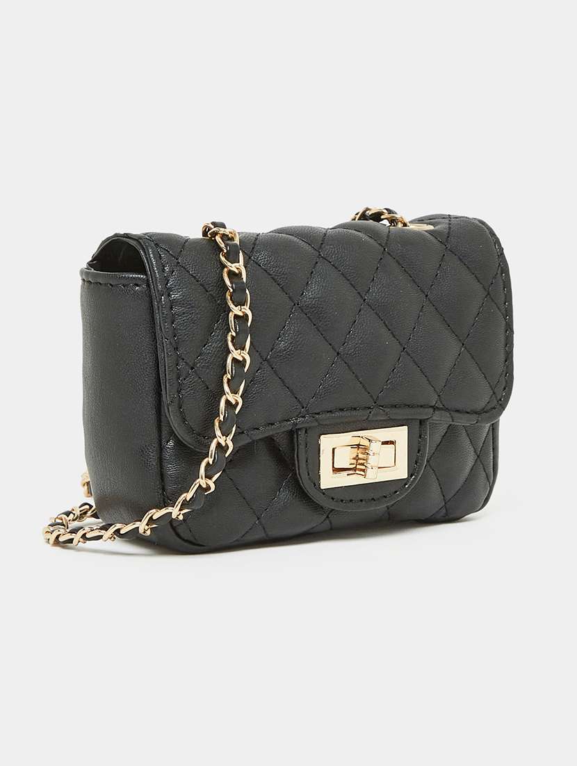 women black leatherette sling bag - 21334343 - Zoom Image - 0