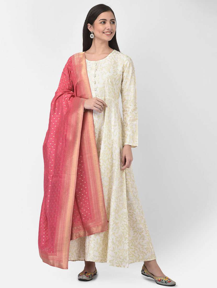 women round neck long sleeve a-line kurta