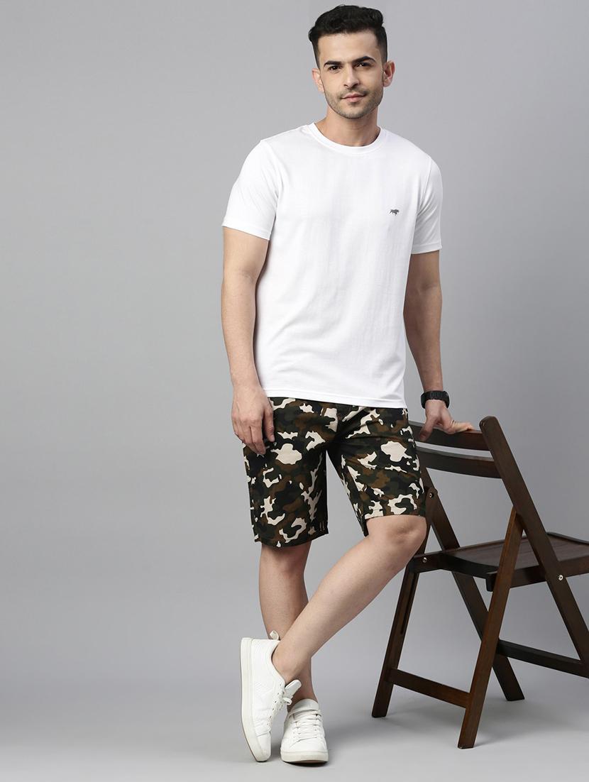 men printed mid rise regular fit shorts - 21334786 - Standard Image - 3
