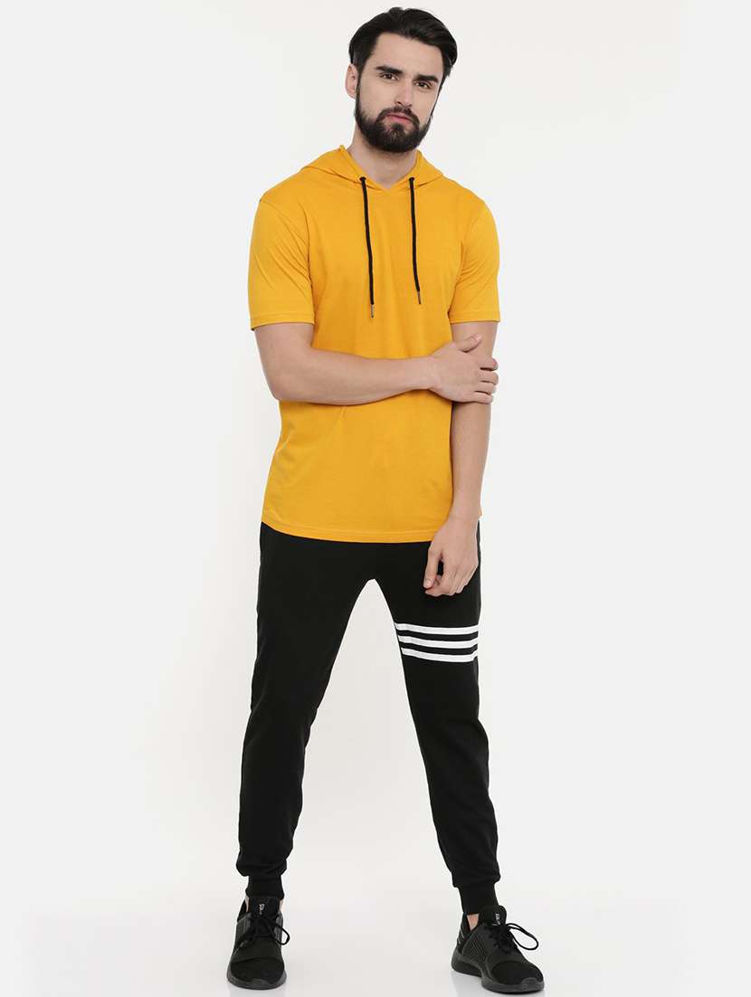 men plain hood neck t-shirt - 21334956 - Standard Image - 3