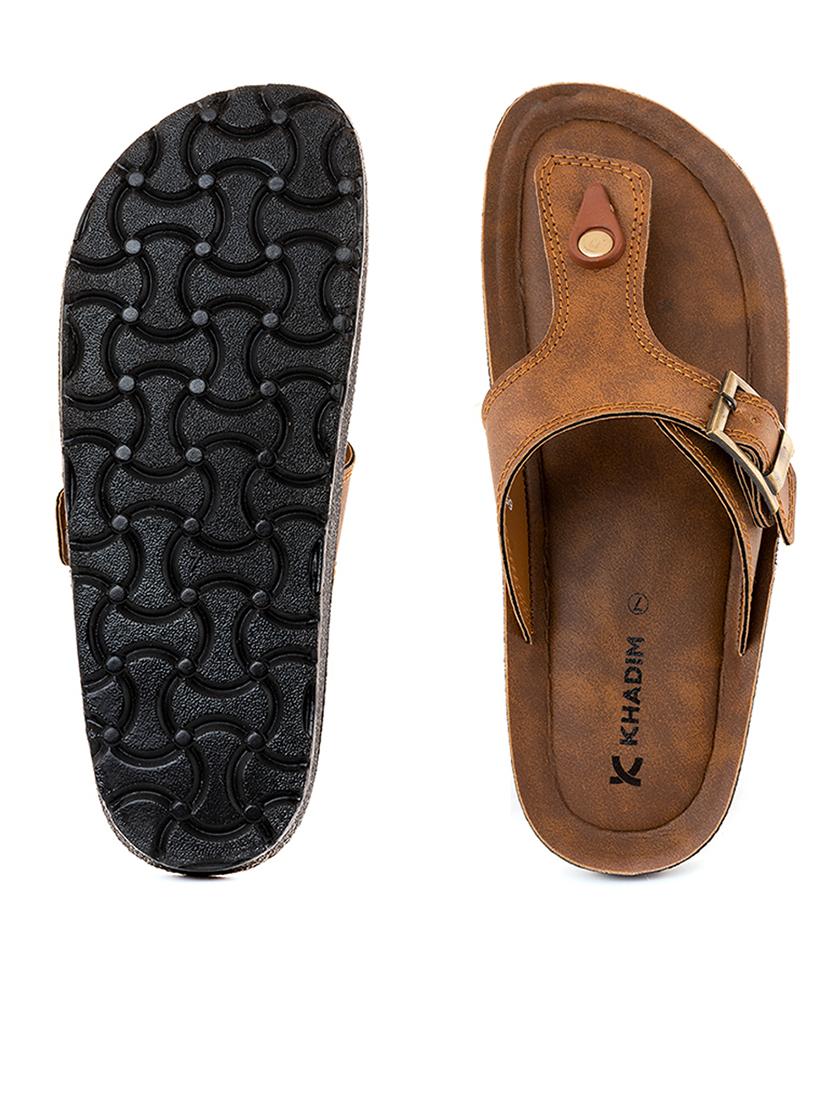 brown synthetic & mesh slip on sandals - 21335401 - Standard Image - 3