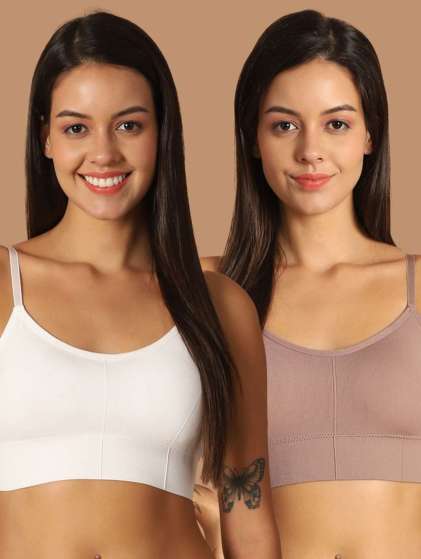 pack of 2 solid multi color sports bra