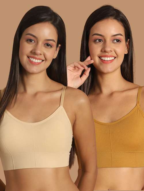 pack of 2 solid multi color sports bra - 21335728 -  Standard Image - 0