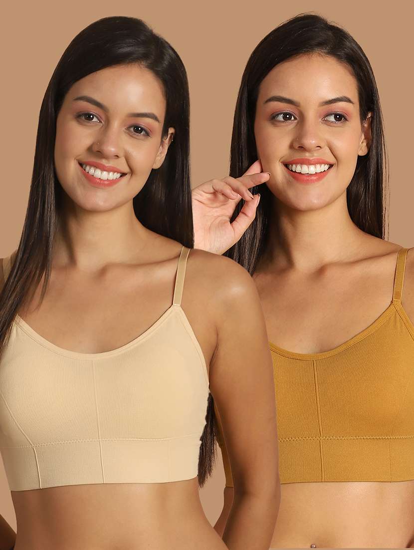 pack of 2 solid multi color sports bra