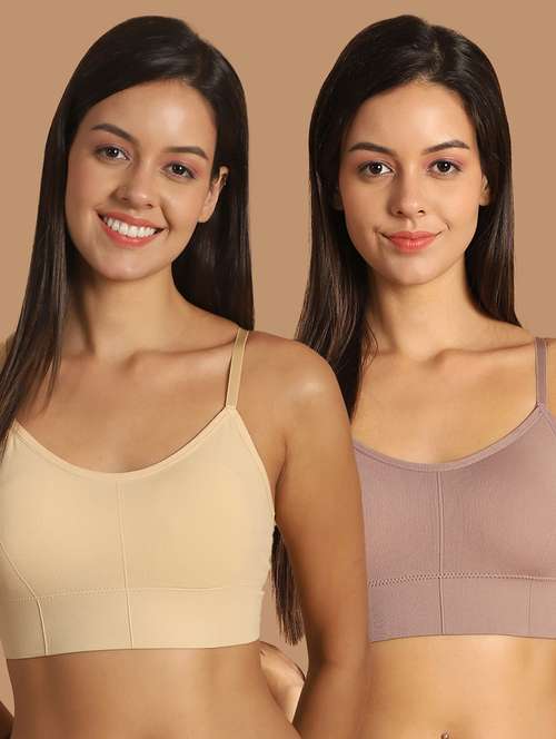 pack of 2 solid multi color sports bra - 21335730 -  Standard Image - 0