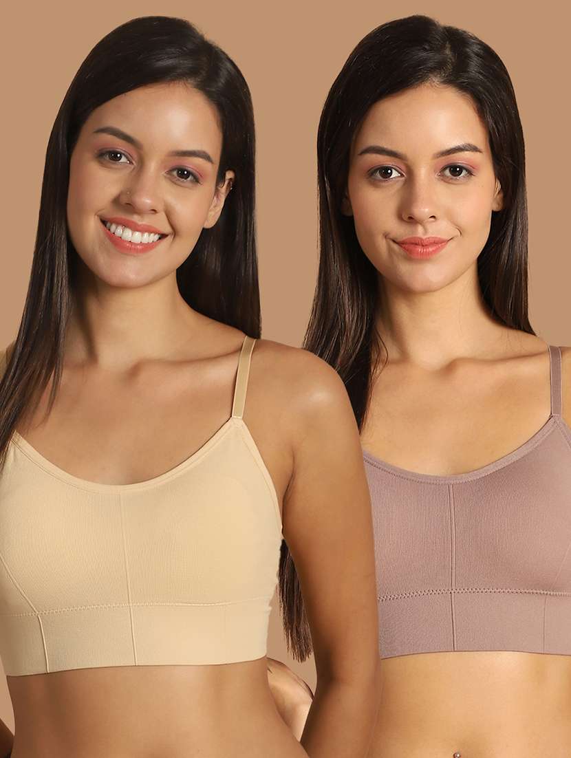 pack of 2 solid multi color sports bra