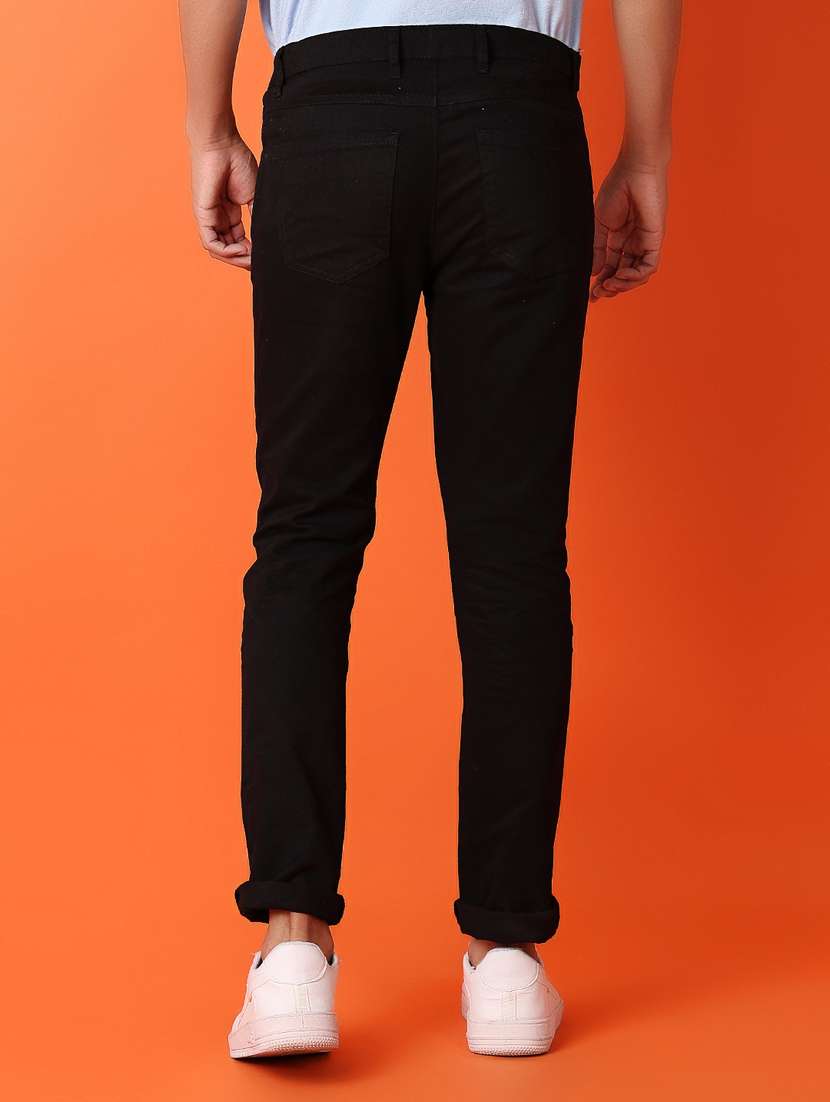 men solid flat front chinos trousers - 21335896 -  Standard Image - 3