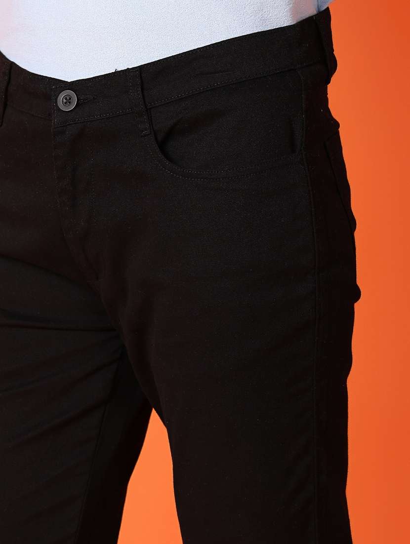 men solid flat front chinos trousers - 21335896 -  Standard Image - 5