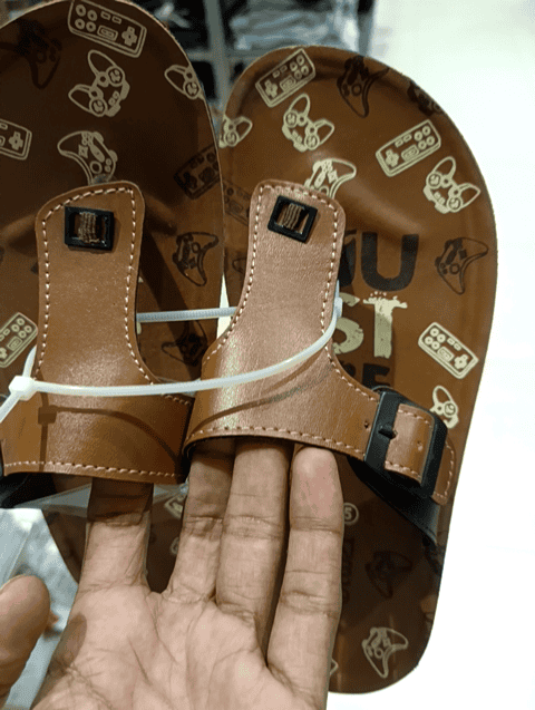 tan pu (polyurethane) slippers & flip flop - 21335930 - Standard Image - 0