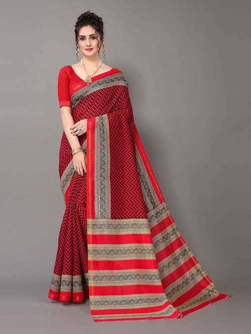 women maroon chevron printed saree - 21336955 - Standard Image - 0