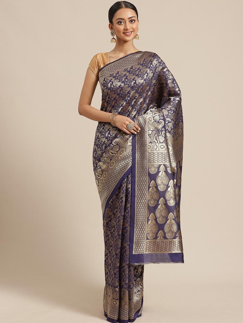 women self design banarasi saree with blouse - 21337118 - Zoom Image - 0