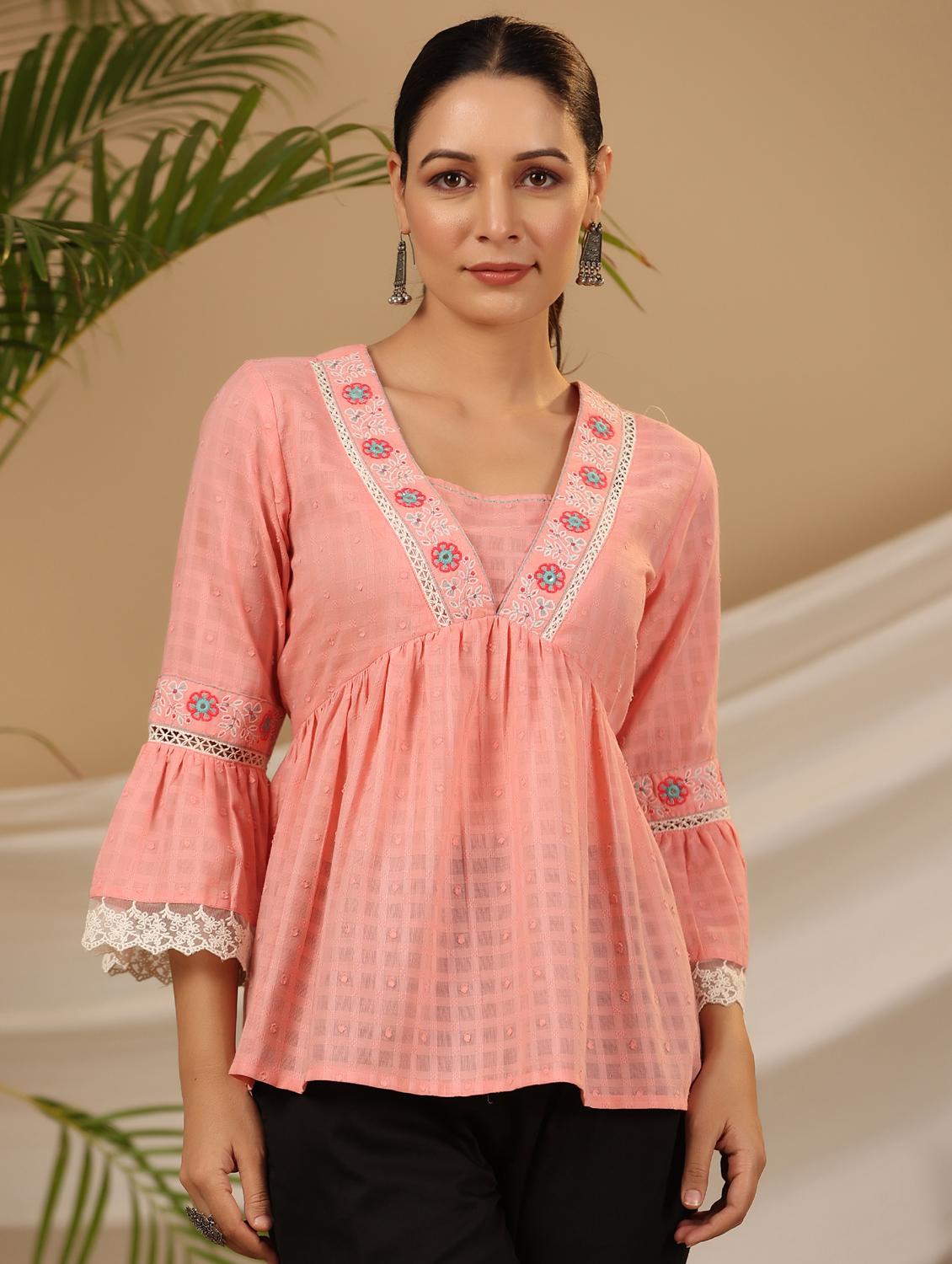 women embroided detailed flared tunic - 21337625 - Zoom Image - 0