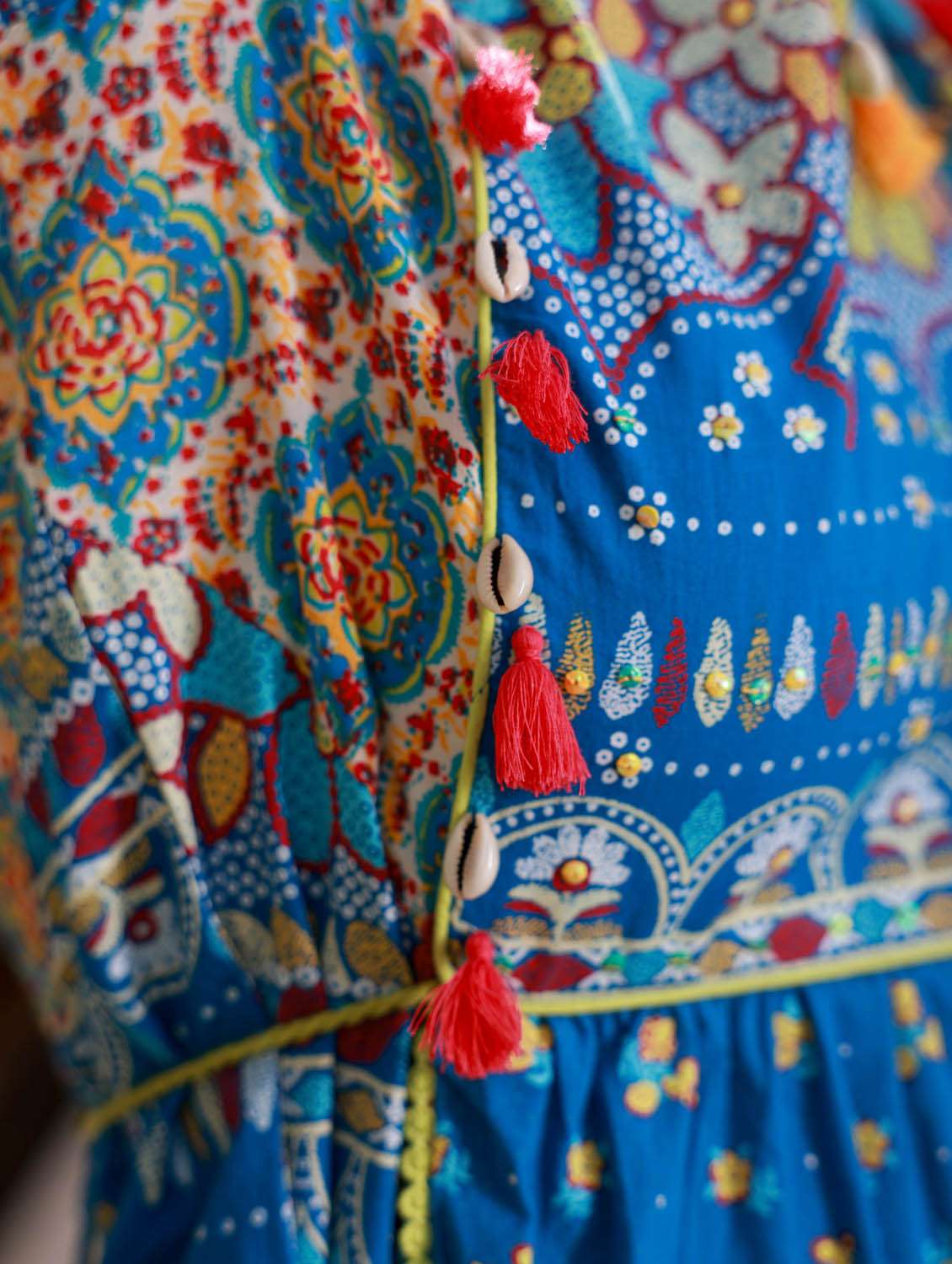 blue floral printed a-line ethnic dress - 21337814 - Standard Image - 5