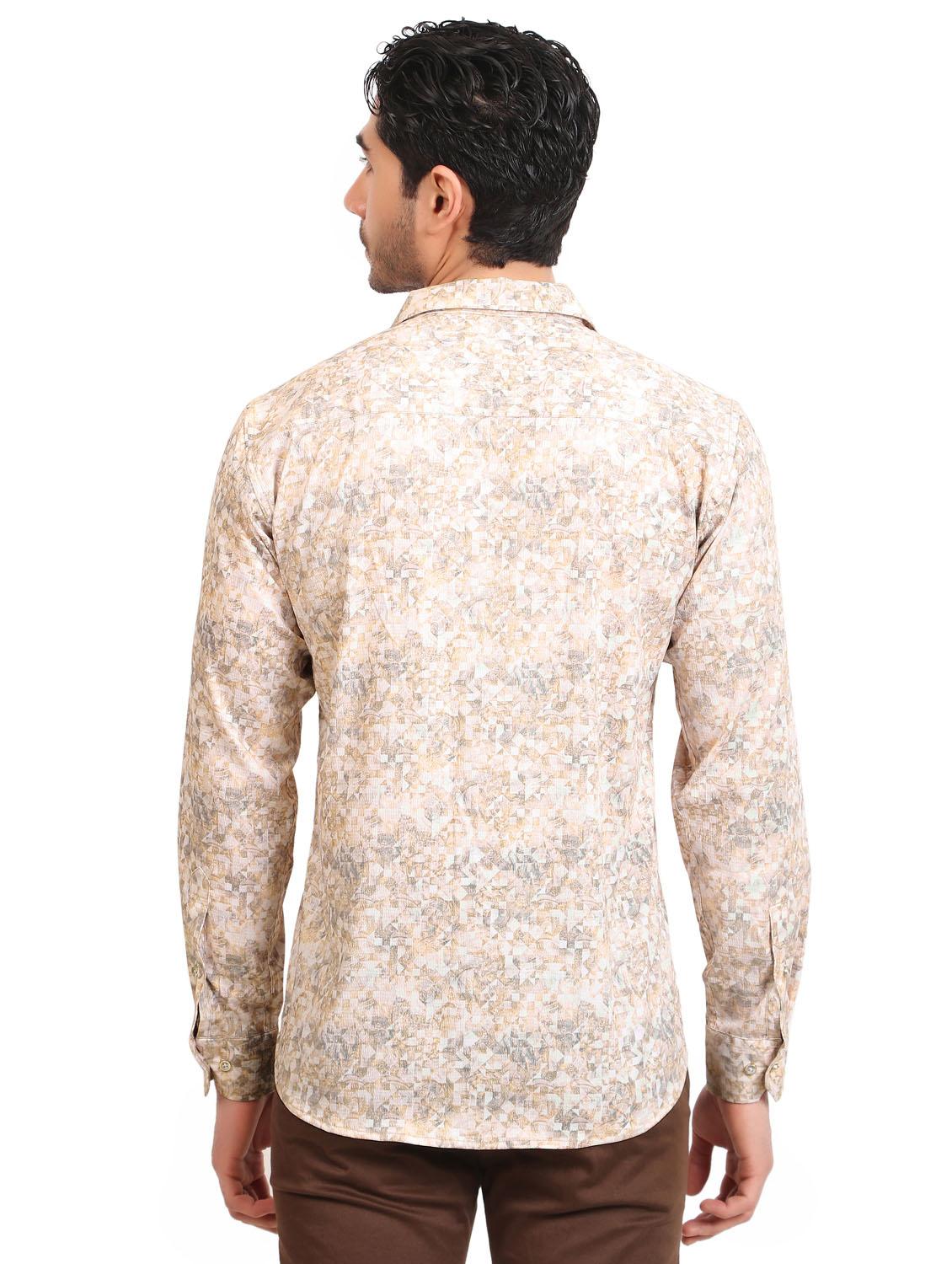 beige printed casual shirt - 21338061 - Standard Image - 3