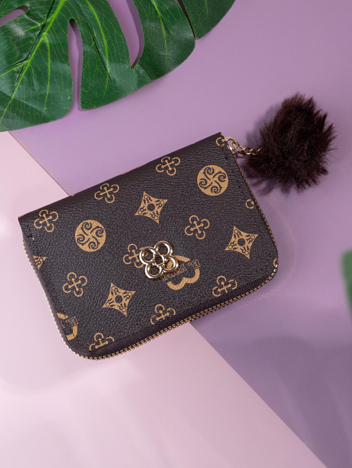 brown printed leatherette wallet - 21338092 - Standard Image - 3