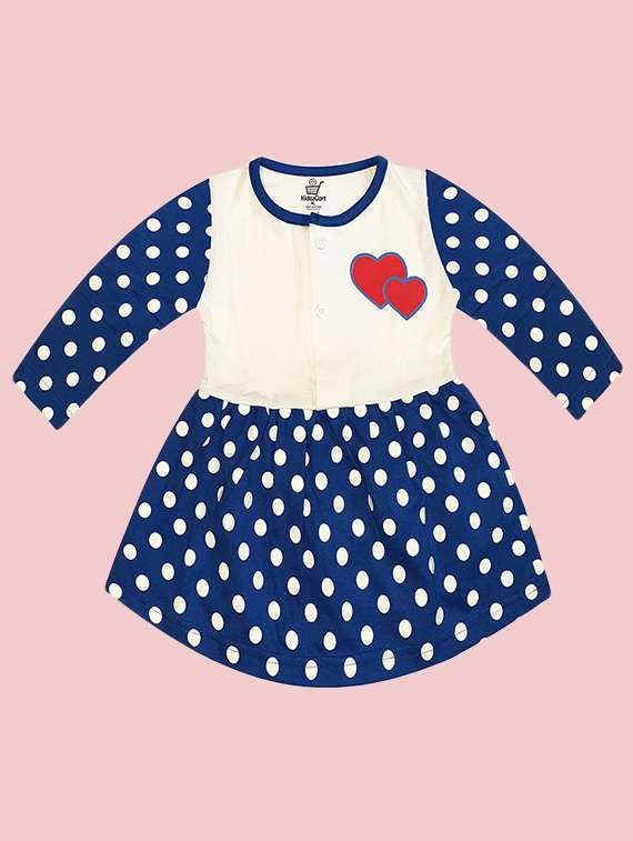 girls round neck printed frock