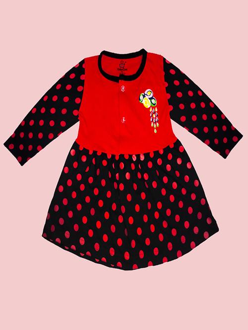 girls round neck printed frock - 21338278 - Standard Image - 0