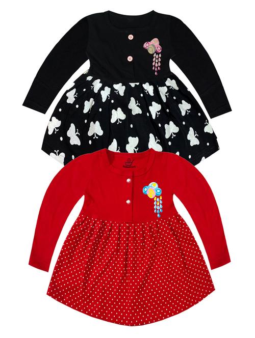 girls multicolored set of 2 printed frock - 21338297 - Standard Image - 0
