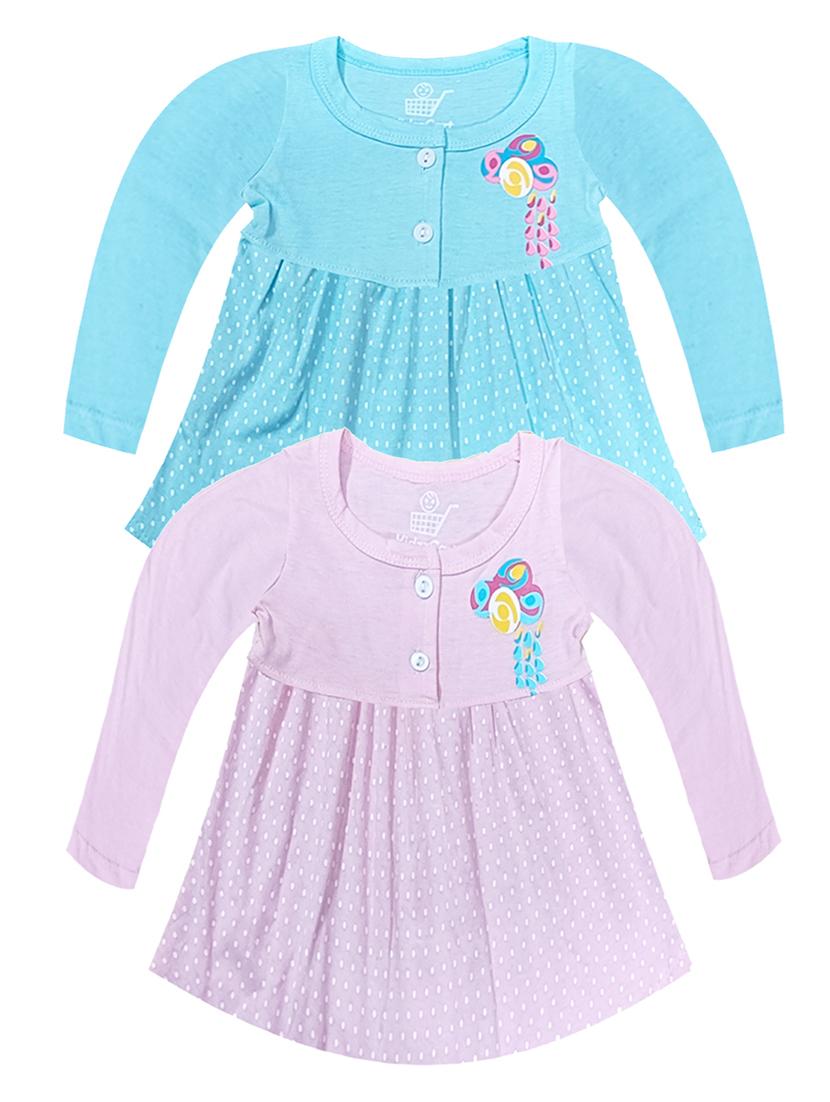 girls multicolored set of 2 printed frock - 21338319 - Zoom Image - 0
