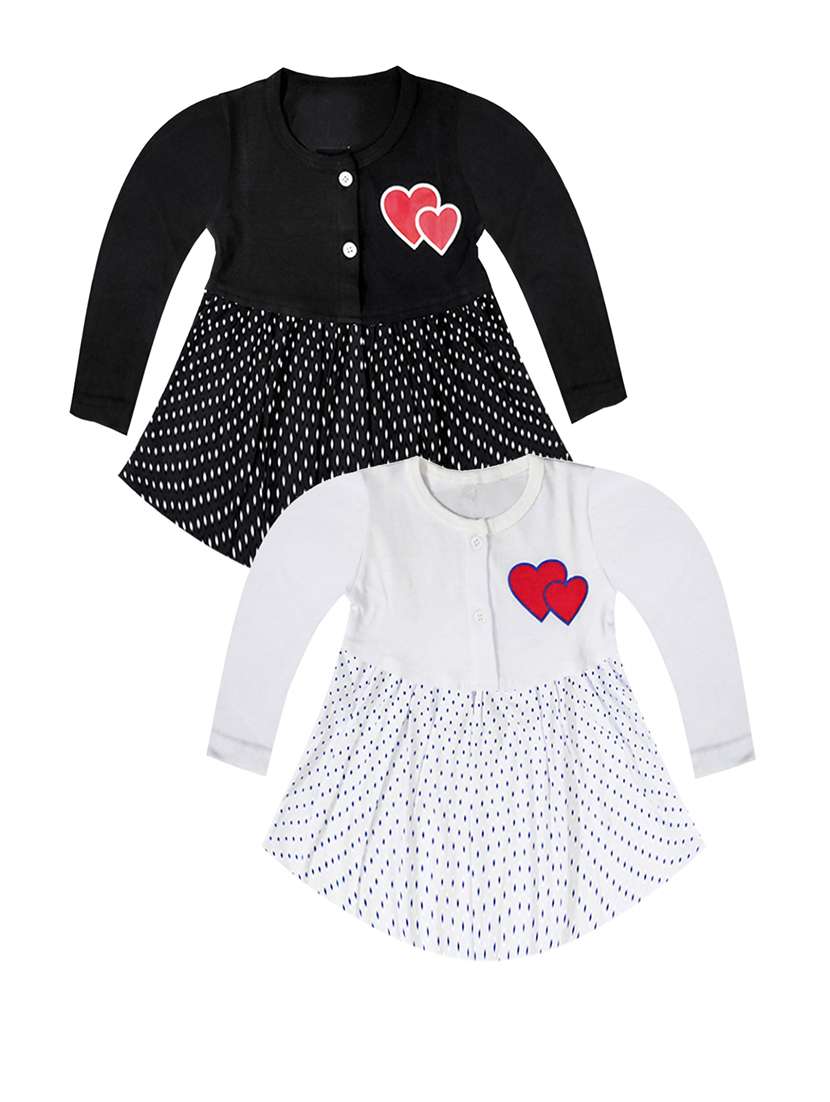 pack of 2 printed cotton blend frock