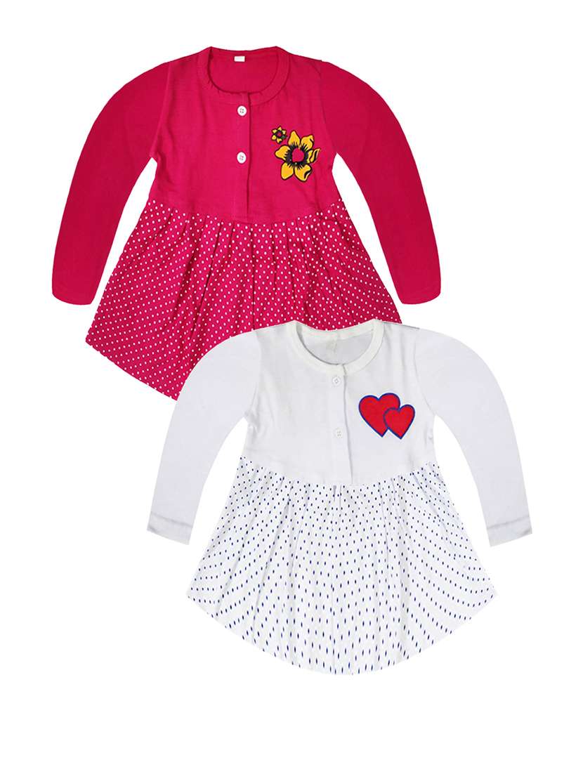 pack of 2 printed cotton blend frock